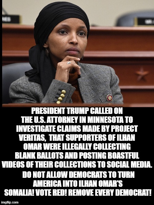 President Trump Is Correct On Ballot Harvesting! | DO NOT ALLOW DEMOCRATS TO TURN AMERICA INTO ILHAN OMAR'S  SOMALIA! VOTE RED! REMOVE EVERY DEMOCRAT! | image tagged in stupid liberals,democrats | made w/ Imgflip meme maker
