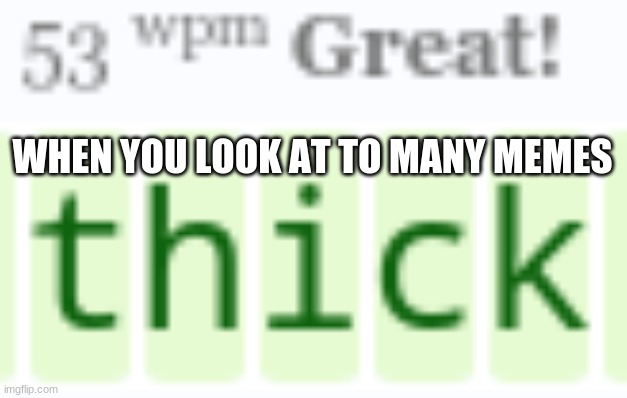 Thick | WHEN YOU LOOK AT TO MANY MEMES | image tagged in fun | made w/ Imgflip meme maker