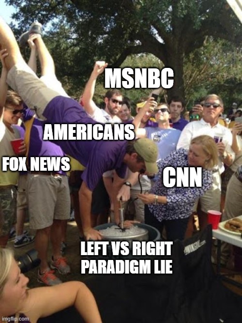 left vs right paradigm lie |  MSNBC; AMERICANS; CNN; FOX NEWS; LEFT VS RIGHT PARADIGM LIE | image tagged in scam,covid scam,plannedemic,scamdemic | made w/ Imgflip meme maker