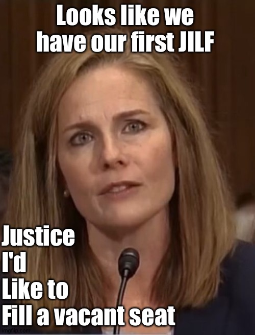 First JILF | Looks like we have our first JILF; Justice
I'd
Like to
Fill a vacant seat | image tagged in supreme court,politics | made w/ Imgflip meme maker