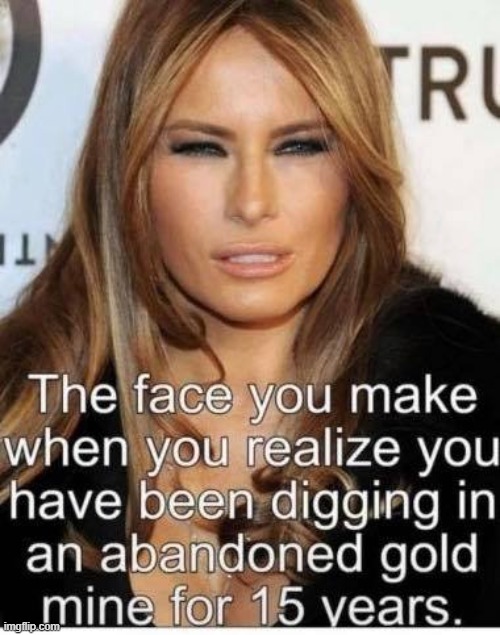 nobody is more hurt by these revelations than melania | image tagged in melania digging an abandoned gold mine,melania trump,melania trump meme,taxes,income taxes,gold digger | made w/ Imgflip meme maker