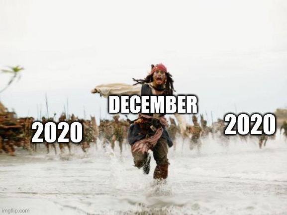 Jack Sparrow Being Chased | 2020; DECEMBER; 2020 | image tagged in memes,jack sparrow being chased | made w/ Imgflip meme maker