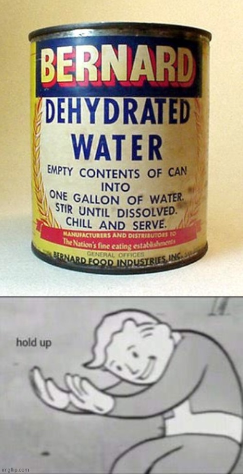 hold up | image tagged in fallout hold up,water | made w/ Imgflip meme maker
