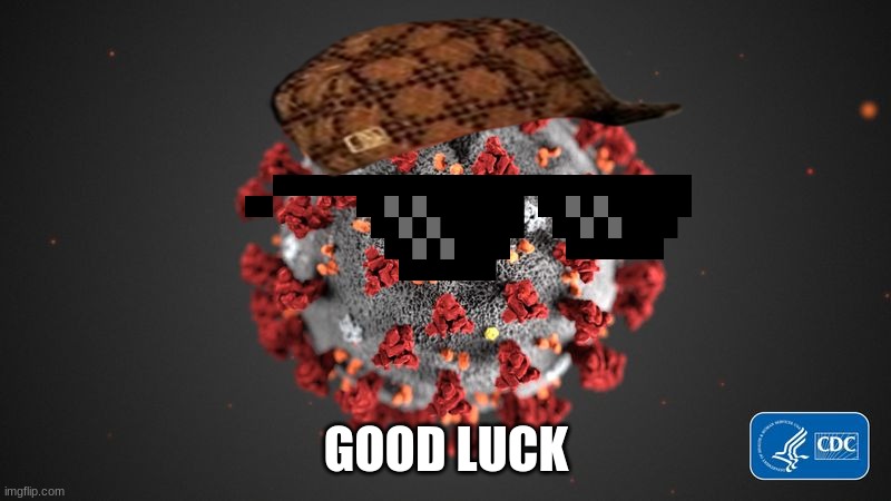 Covid 19 | GOOD LUCK | image tagged in covid 19 | made w/ Imgflip meme maker