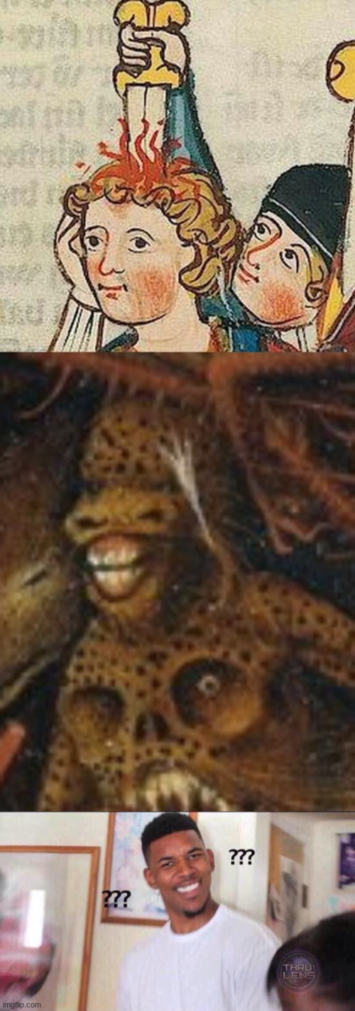 image tagged in black guy confused,medieval art,art | made w/ Imgflip meme maker