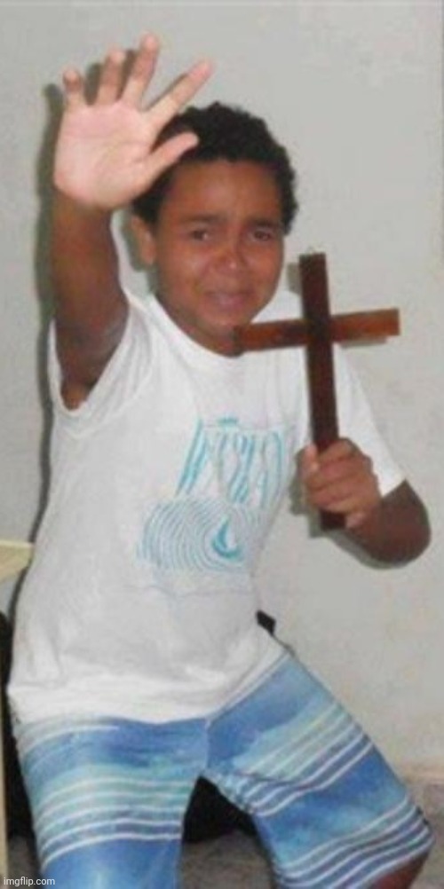 Kid Holding Cross | image tagged in kid holding cross | made w/ Imgflip meme maker