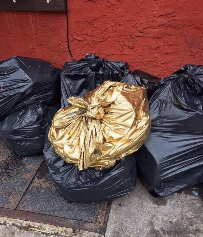 Gold Trash Blank Meme Template