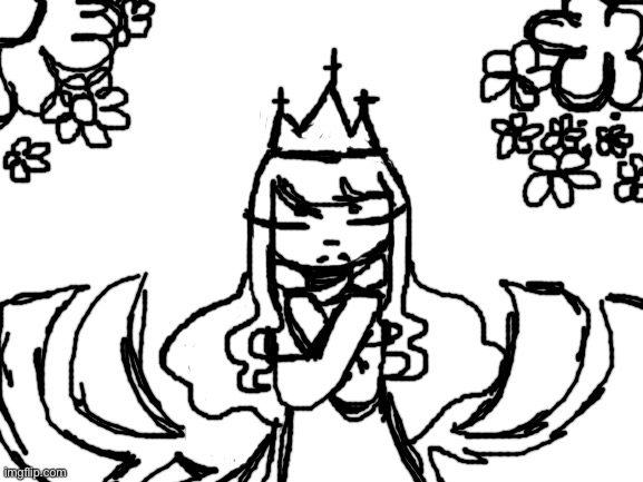 Here's a drawing to celebrate me getting the le crown I guess. It's my oc queen Rona | image tagged in blank white template | made w/ Imgflip meme maker
