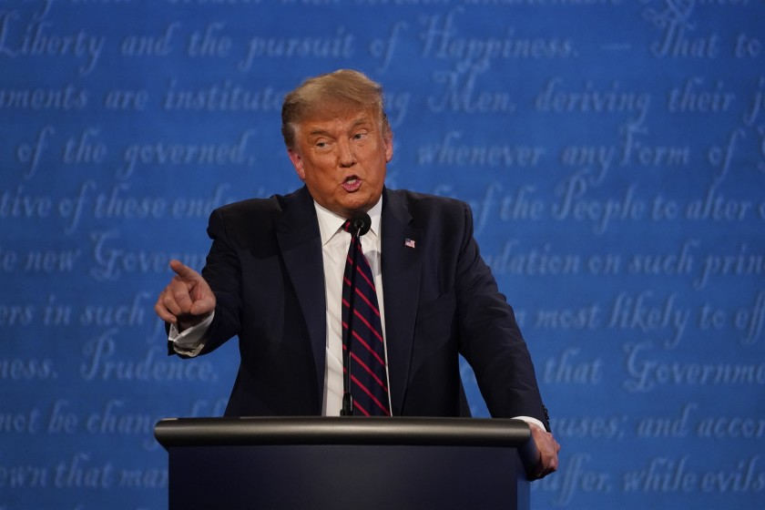 Trump at Debate Blank Meme Template