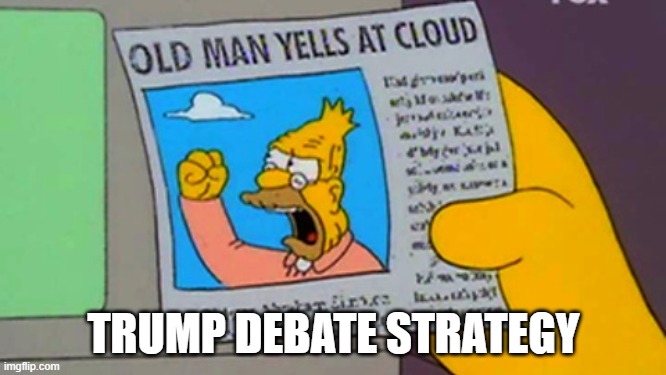 This isn't an Episode of Maury | TRUMP DEBATE STRATEGY | image tagged in old man yells at cloud,donald trump,presidential debate,election 2020 | made w/ Imgflip meme maker