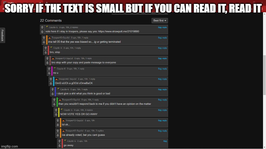 read it | SORRY IF THE TEXT IS SMALL BUT IF YOU CAN READ IT, READ IT | image tagged in sorry,small | made w/ Imgflip meme maker