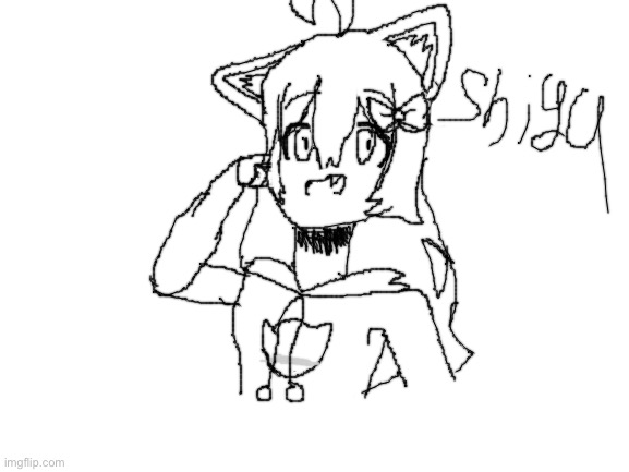 Random drawing I made of my oc | image tagged in blank white template | made w/ Imgflip meme maker