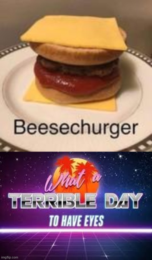 beeessschurgerrrr | image tagged in what a terrible day to have eyes | made w/ Imgflip meme maker