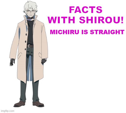 It's True | MICHIRU IS STRAIGHT | image tagged in facts with shirou,meme,funny | made w/ Imgflip meme maker