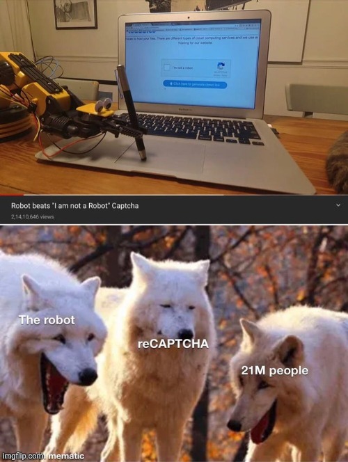 This is how the world is going to end | image tagged in memes,funny,gifs,recaptcha,robot | made w/ Imgflip meme maker