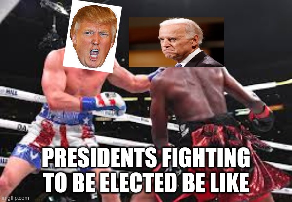 Presidents fighting to be elected | PRESIDENTS FIGHTING TO BE ELECTED BE LIKE | image tagged in donald trump,joe biden,memes | made w/ Imgflip meme maker