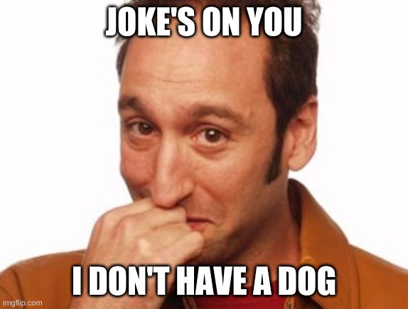 Joke's on you | JOKE'S ON YOU I DON'T HAVE A DOG | image tagged in joke's on you | made w/ Imgflip meme maker