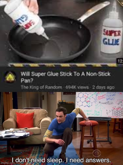 My guess is yes. what's your guess? | image tagged in i don't need sleep i need answers,funny,memes,funny memes,super glue,sheldon cooper | made w/ Imgflip meme maker