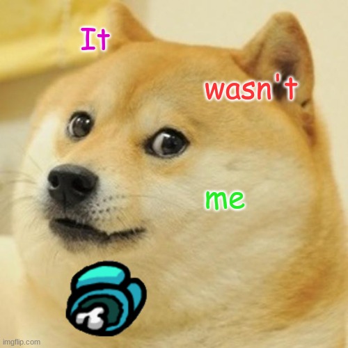 Doge Meme | It; wasn't; me | image tagged in memes,doge | made w/ Imgflip meme maker