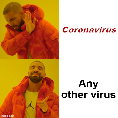 Drake Hotline Bling Meme | Coronavirus; Any other virus | image tagged in memes | made w/ Imgflip meme maker