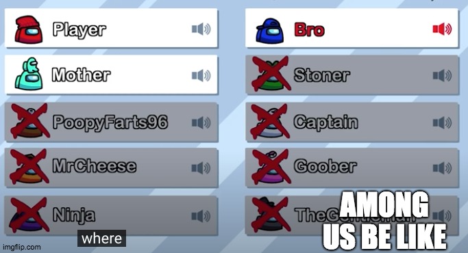 AMONG US BE LIKE | made w/ Imgflip meme maker