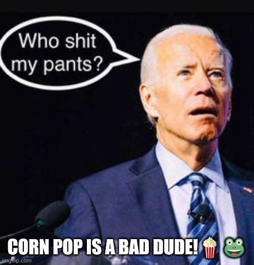 Better Head Back to the Basement! #Trump2020 | CORN POP IS A BAD DUDE!🍿🐸 | image tagged in corn pop is a bad dude,joe biden,oh shit,qanon,the great awakening,trump 2020 | made w/ Imgflip meme maker