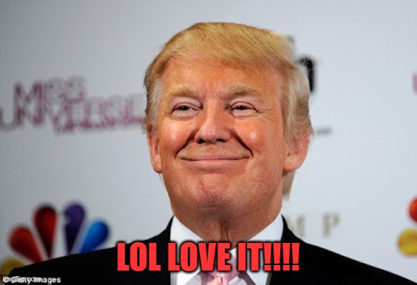 Donald trump approves | LOL LOVE IT!!!! | image tagged in donald trump approves | made w/ Imgflip meme maker