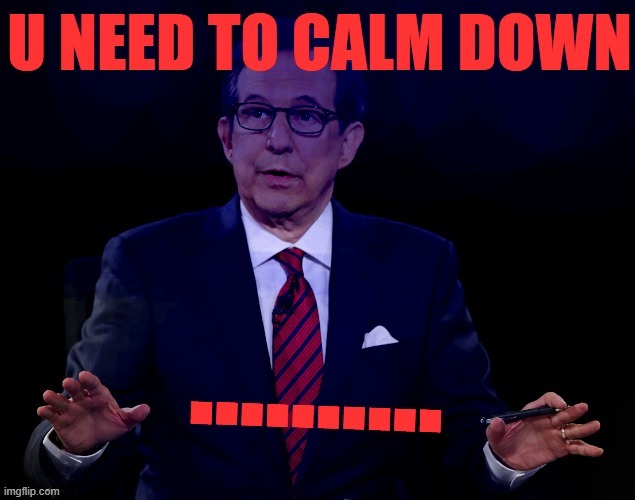 Chris Wallace you need to calm down | image tagged in chris wallace you need to calm down | made w/ Imgflip meme maker