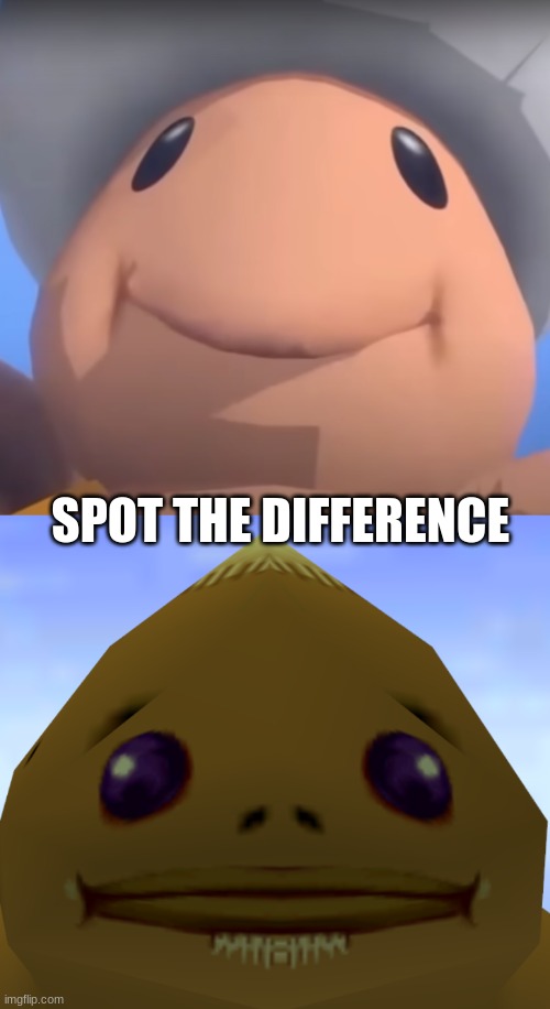 Spot the difference | SPOT THE DIFFERENCE | image tagged in the legend of zelda | made w/ Imgflip meme maker