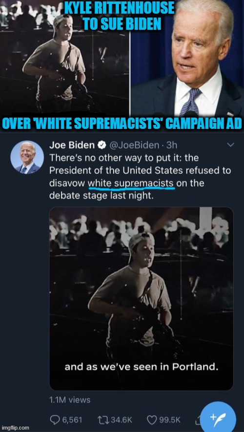 Hey, Man--Call People White Supremacists--Get Sued! | image tagged in politics,political meme,joe biden,white supremacists,democratic party,lawsuit | made w/ Imgflip meme maker