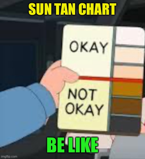 SUN TAN CHART BE LIKE | made w/ Imgflip meme maker