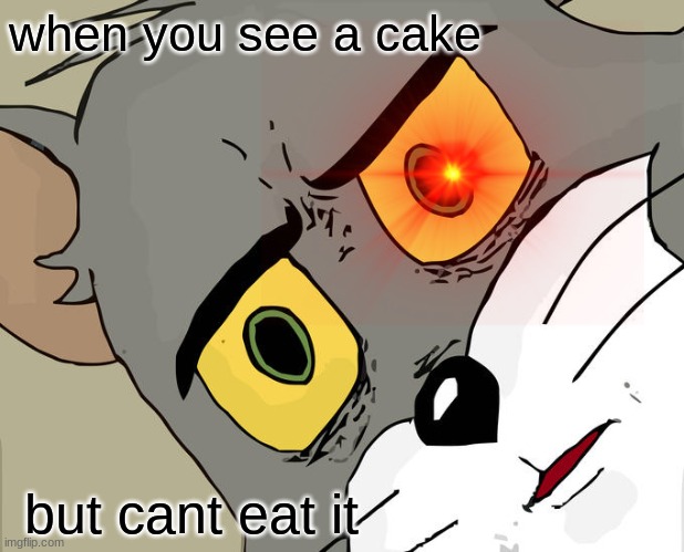 when you see a cake; but cant eat it | image tagged in wow look nothing | made w/ Imgflip meme maker