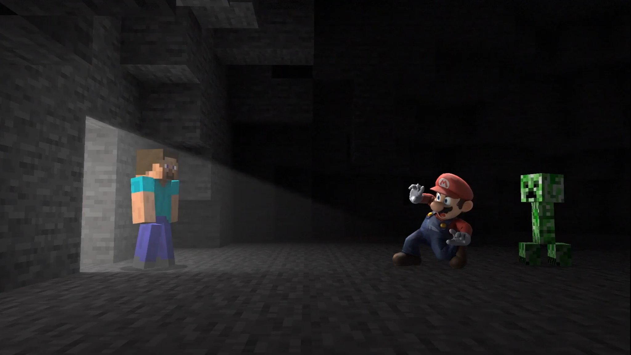 minecaft steve reveal Blank Meme Template