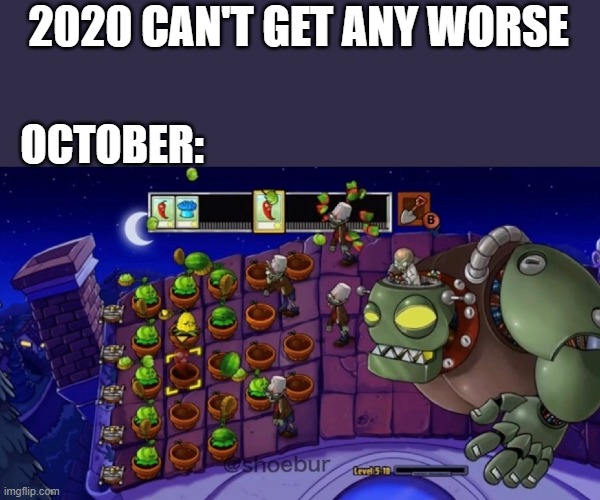 Vibing to the music | 2020 CAN'T GET ANY WORSE; OCTOBER: | image tagged in pvz,memes | made w/ Imgflip meme maker