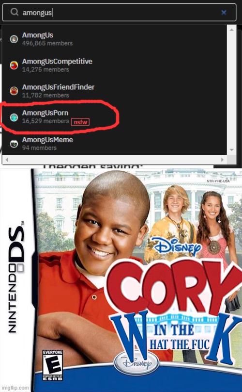 cursed among us search | image tagged in cory in the what the fuck | made w/ Imgflip meme maker