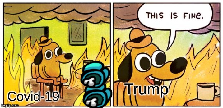 This Is Fine Meme | Trump; Covid-19 | image tagged in memes,this is fine | made w/ Imgflip meme maker