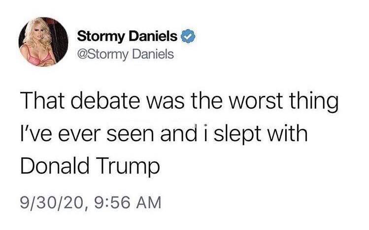 High Quality Stormy Daniels debate reaction Blank Meme Template