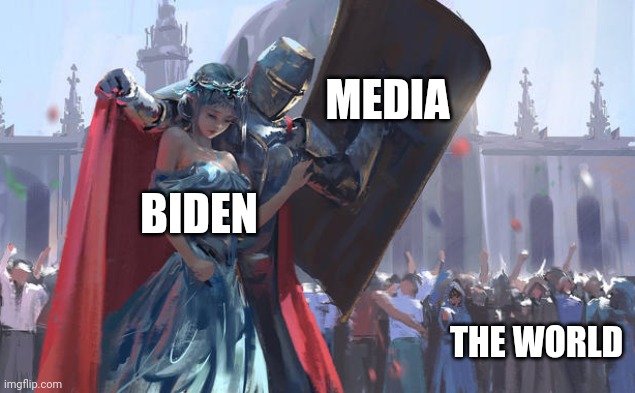 Politics and stuff | MEDIA; BIDEN; THE WORLD | image tagged in guard | made w/ Imgflip meme maker