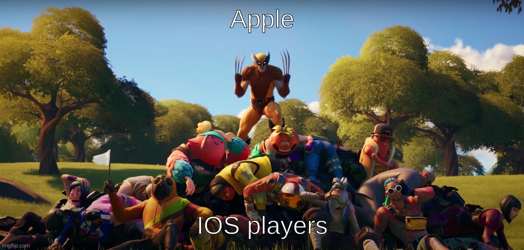 upvote if you hate 2020 | Apple; IOS players | image tagged in fortnite,memes | made w/ Imgflip meme maker