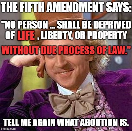 Answer: Unconstitutional | image tagged in constitution,abortion is murder,due process,abortion,unconstitutional,bill of rights | made w/ Imgflip meme maker