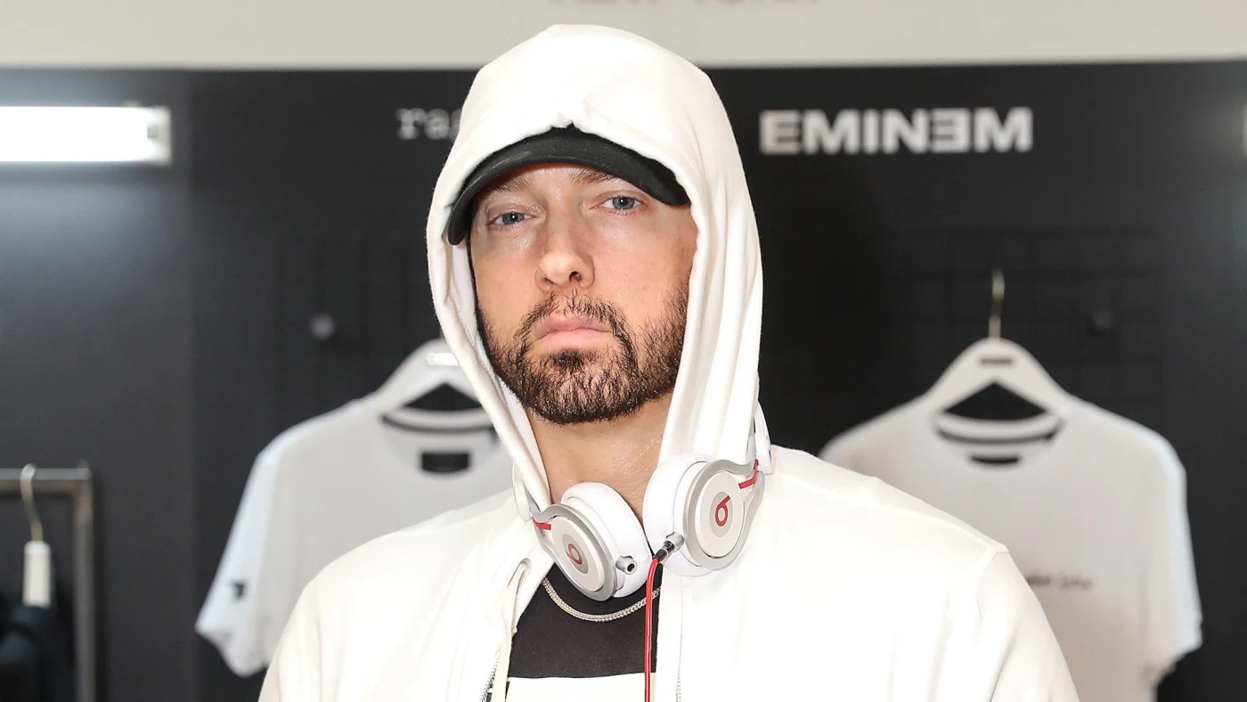 Eminem white hoodie Blank Meme Template