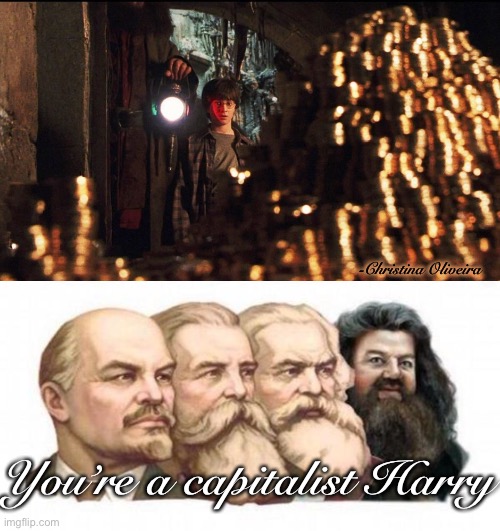 I shouldn’t have said that |  -Christina Oliveira; You’re a capitalist Harry | image tagged in hagrid,harry potter,harry potter meme,karl marx,marxism,communism and capitalism | made w/ Imgflip meme maker