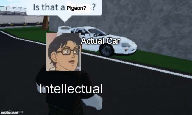 Double meme... | Pigeon? Actual Car; Intellectual | image tagged in is that a supra,is this a pigeon,memes,funny | made w/ Imgflip meme maker