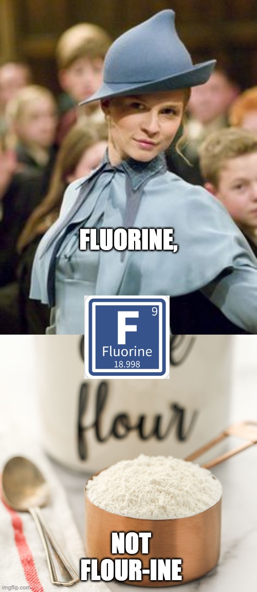 FLUORINE, NOT FLOUR-INE | made w/ Imgflip meme maker