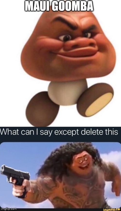 MAUI GOOMBA | image tagged in what can i say except delete this,maui goomba | made w/ Imgflip meme maker