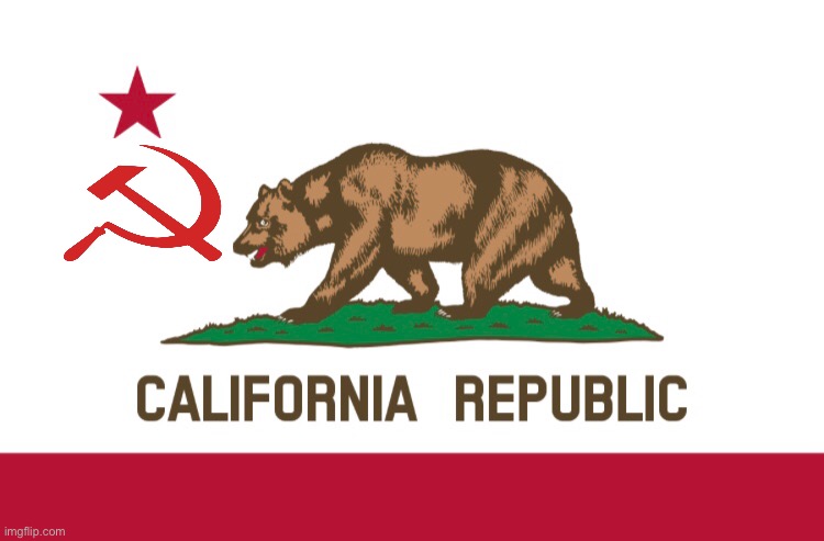 California Soviet Flag/Commie Bear | image tagged in california,communism,soviet union,russia,democrats,bears | made w/ Imgflip meme maker