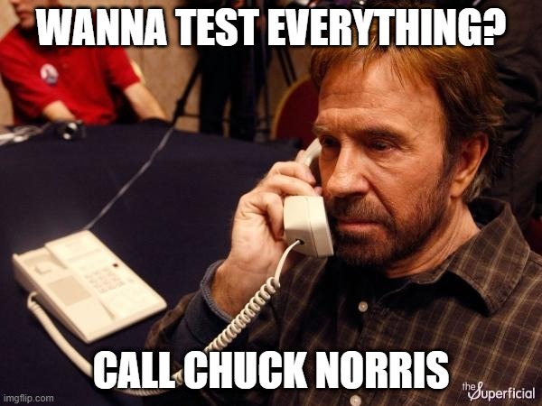 QA who test everything |  WANNA TEST EVERYTHING? CALL CHUCK NORRIS | image tagged in memes,chuck norris,tests,testing,qa,quality | made w/ Imgflip meme maker