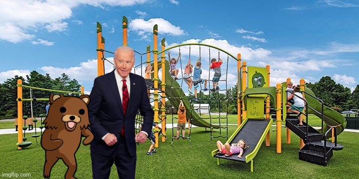 Joe Out At The Park With His Friend | image tagged in pedobear,joe biden,conservatives,drstrangmeme,creepy joe biden | made w/ Imgflip meme maker