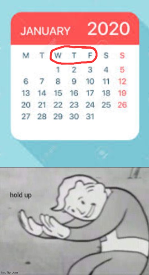 did you ever notice that? | image tagged in fallout hold up,january 2020 calendar | made w/ Imgflip meme maker
