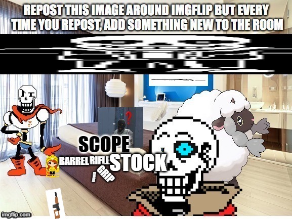 i added the literal sniper and snayperskya because y e s | SCOPE; STOCK; RIFLE; BARREL; GRIP; TRIGGER | image tagged in funny memes,undertale,repost,memes,funny | made w/ Imgflip meme maker